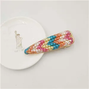 10 Free shipping korea style Neon color bead hairpins lovely women's hair accessories ins girl's rainbow Duckbill clip hairclips - Цвет: 10