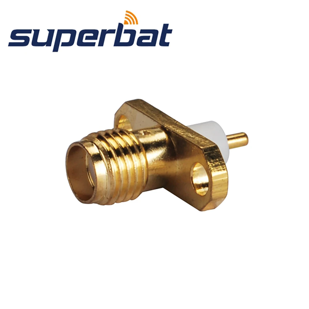 Superbat 10 шт. SMA 2 отверстия панельный разъем с коротким диэлектрическим и припоем RF