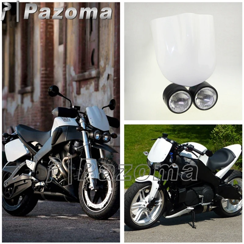 Двойной Спорт Мотоцикл 3 5 &quotЧерный Двойная фара &amp Белый лобового уличные