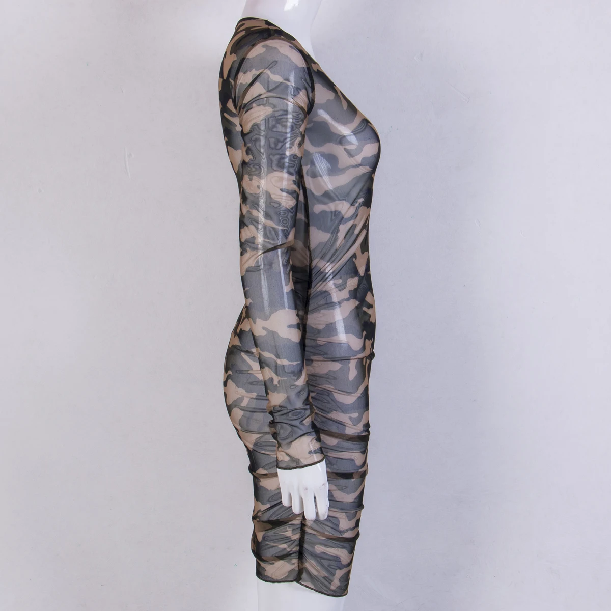 Модные женские новые стильные прозрачные камуфляжные повседневные бандажные