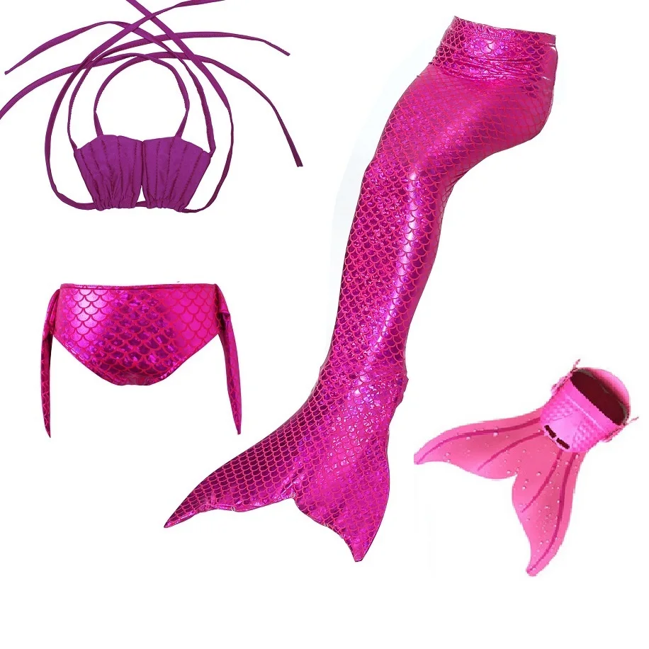 Костюм с хвостом русалки для девочек монофонический Русалки детский купальный
