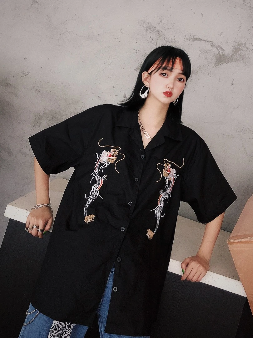 Свободная рубашка с длинным рукавом BF красные и черные рубашки в сеточку тренд