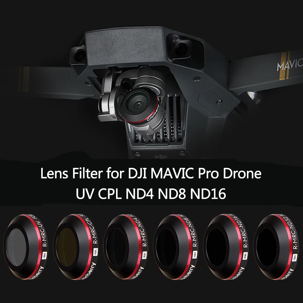 Фильтр объектива UV ND4 ND8 ND16 CPL Для DJI Mavic Pro Platinum Camera Drone поляризационный фильтр