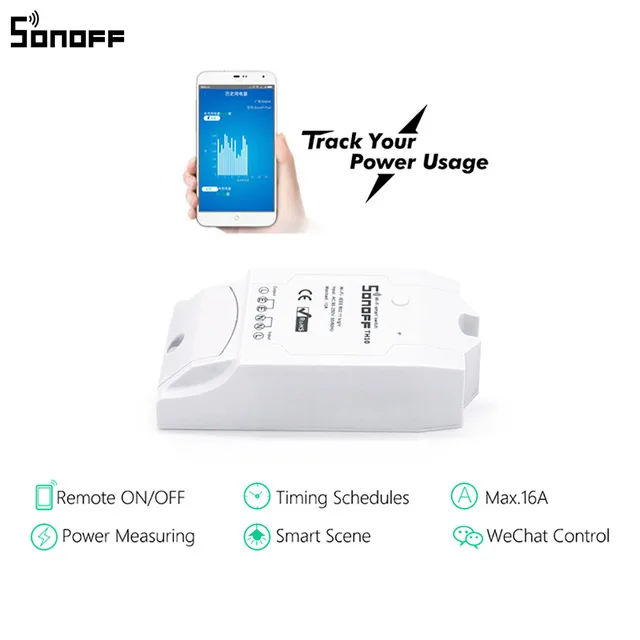 Смарт переключатель Sonoff Pow R2 16A 3500 Вт Wi Fi высокоточный измеритель расхода энергии