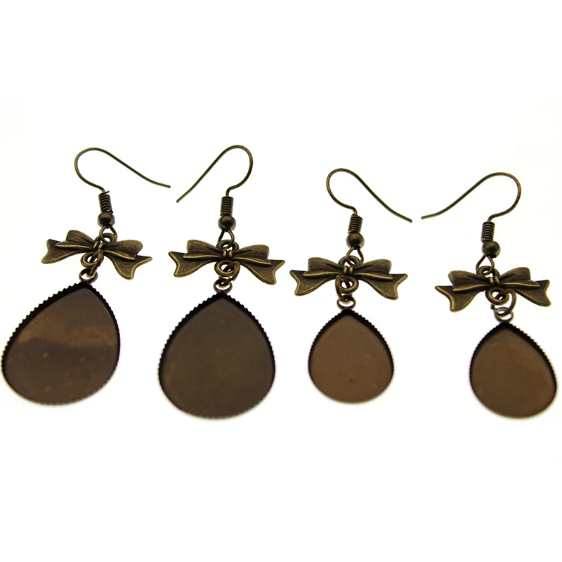 5 pairs 13x18mm 18x25mm Oval Water Drop Blank Cabochons Setting Earring Base Cabochon Cameo Settings Fit For Dangle | Украшения и