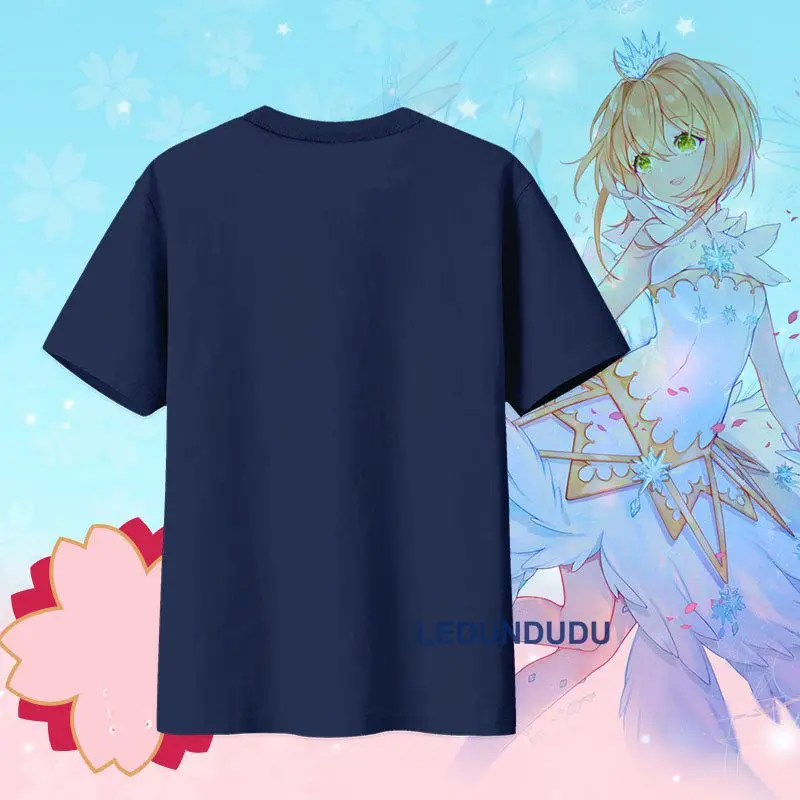 Женские и мужские футболки с короткими рукавами принтом SAKURA Card Captor KINOMOTO Новые