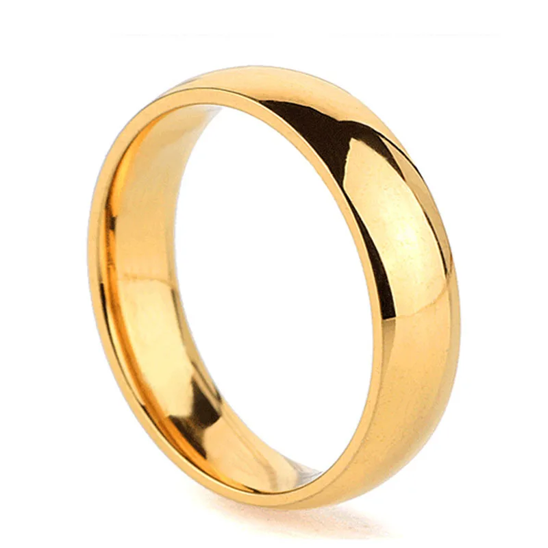 Latest fashion fortunately Gold Color women men polished stainless steel ring jewelry wedding band Valentine's Day Y30 | Украшения и