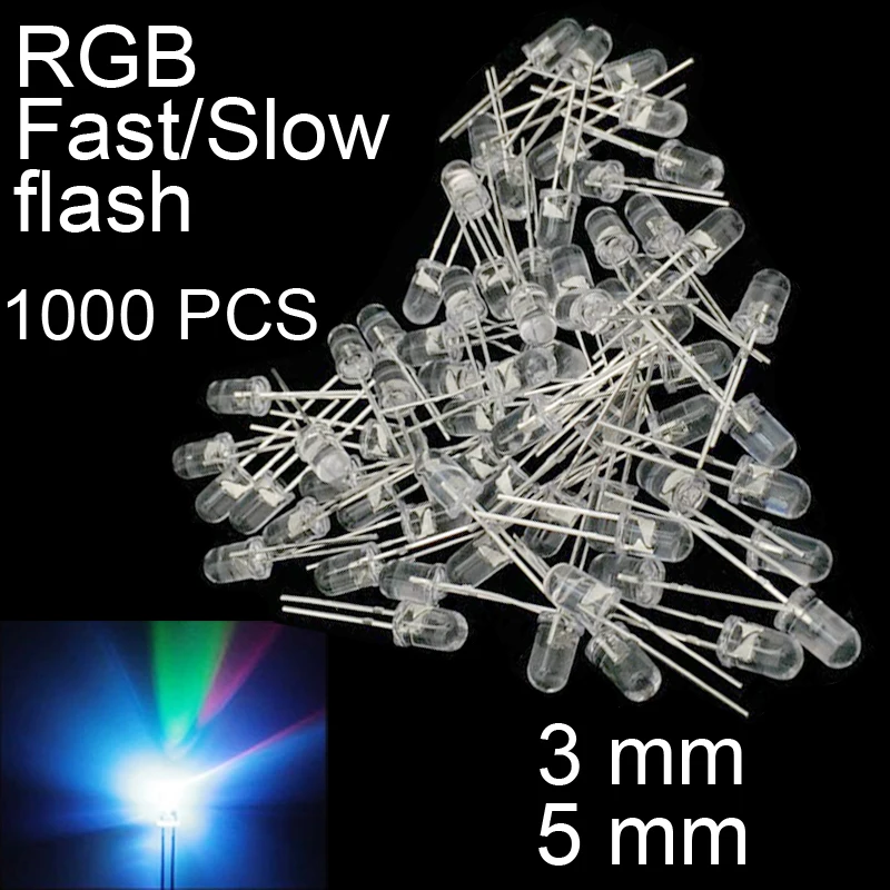 1000 шт. светодиодный диоды ультра яркая люстра из бисера RGB быстрый/медленно