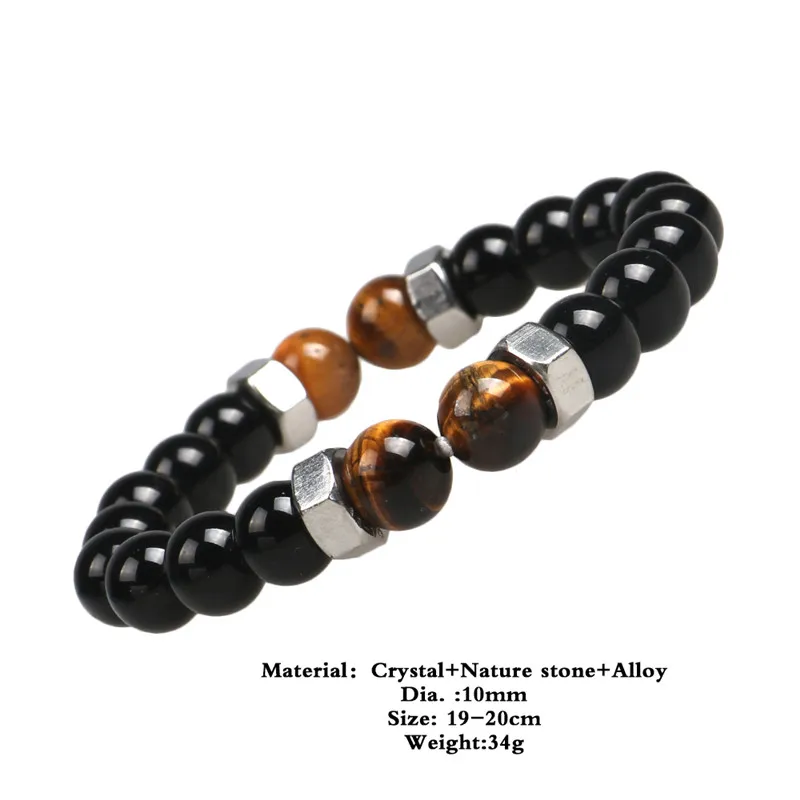Женский и мужской матовый браслет MKENDN 10 мм с шариками в виде тигра|female bracelet|bracelet