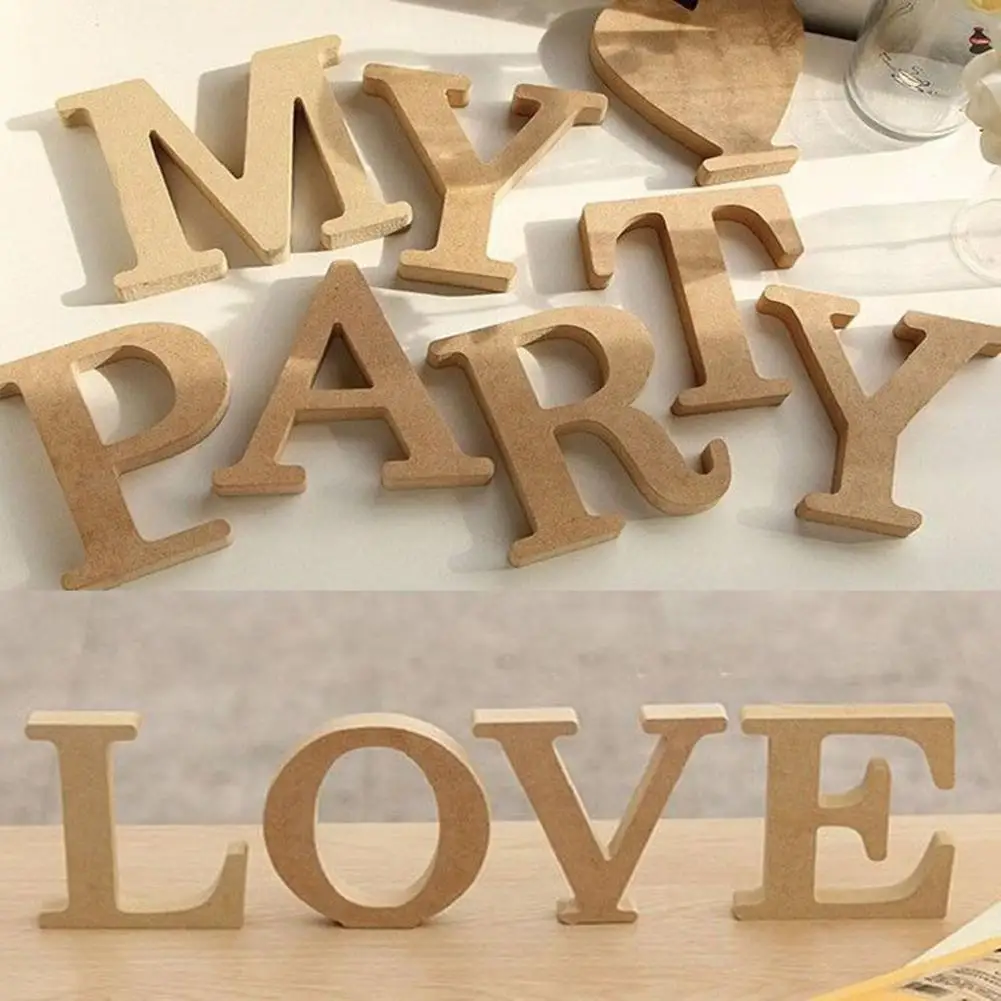 DIY 26 больших A-Z Алфавит украшения деревянные поделки инновационные DIY буквы Украшения настольные орнаменты свадебное украшение Вечерние