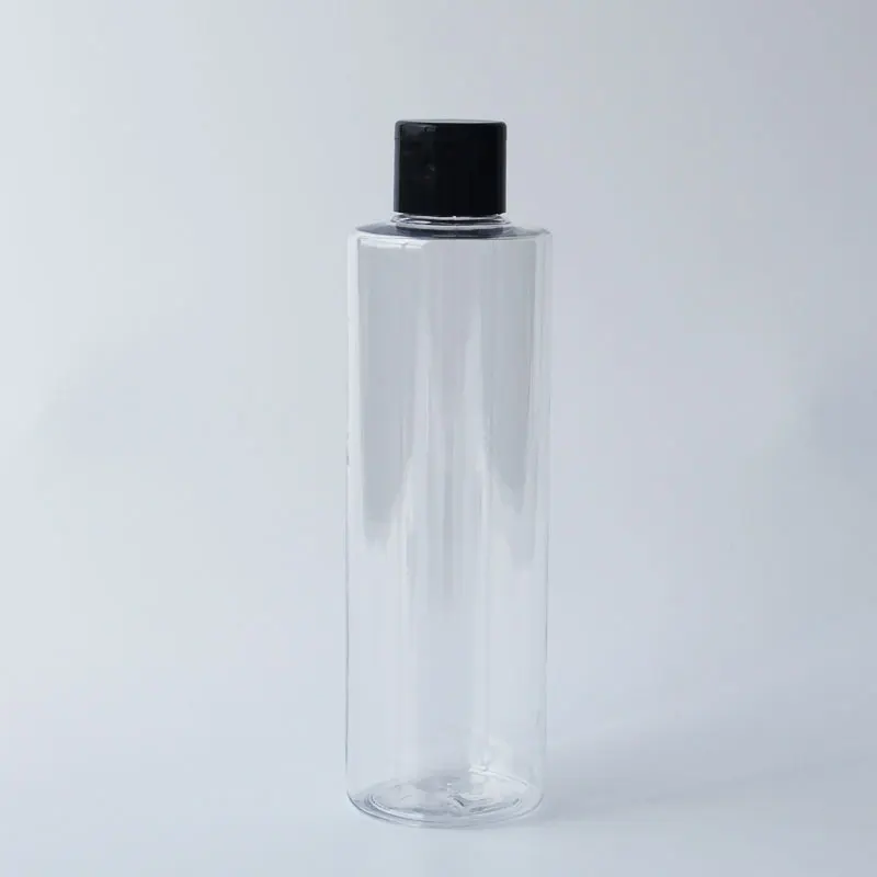 Clear Bottle Black 250 мл X 25 прозрачный пластик косметический лосьон крем бутылка флип Топ крышка 250cc Пустые контейнеры для шампуня прозрачные бутылки для мытья - Цвет: Clear Bottle Black