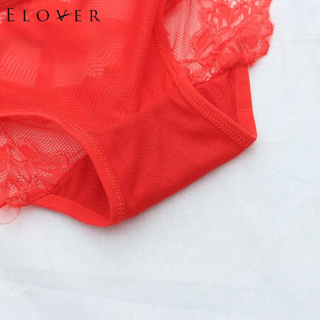 Женские кружевные трусики Elover с цветочным принтом и бантиком нижнее белье из