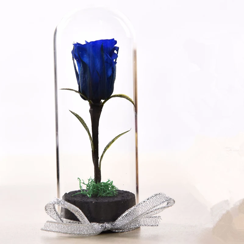 blue Йо Чо консервированные цветы Natura Eternelle Роза в стекле высокое качество свадебное украшение день Святого Валентина подарок навсегда розы - Цвет: blue