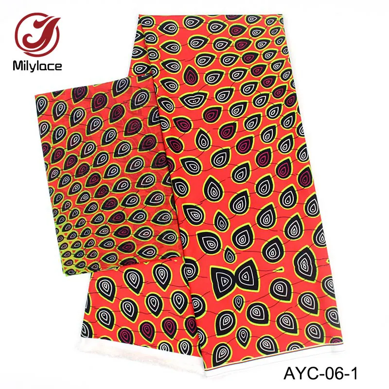 Новое поступление африканский восковой принт 2 ярда шифон + 4 Ярда атласная ткань