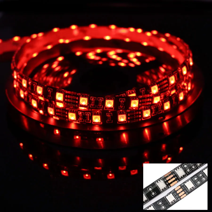 USB светодиодный светильник 5 в PC RGB 5050 1 м 60 светодиодный/м 3 мини 17 кнопочный контроллер USB RGB светодиодный светильник ТВ ПОДСВЕТКА водонепроницаемая лента Диодная лампа
