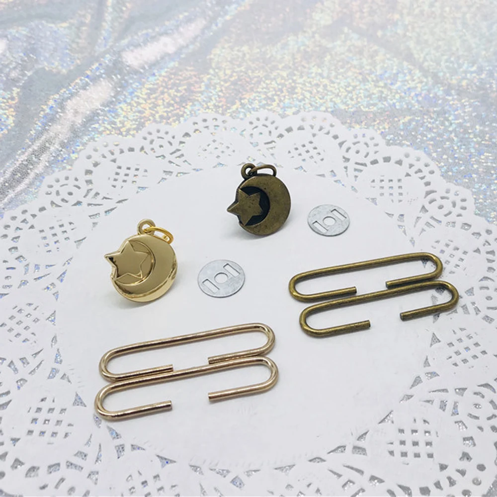 DIY C Форма монета мешок делая металлическую застежку с Луной звезда подвесной декоративный магнит кнопка кошелек рамка 10 компл./лот