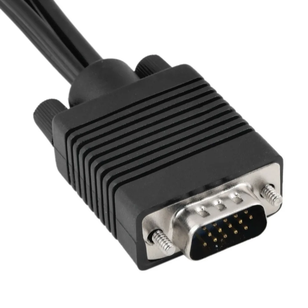 Лидер продаж черный 1 шт. 3 RCA Женский конвертер кабель новый VGA для видео ТВ выход