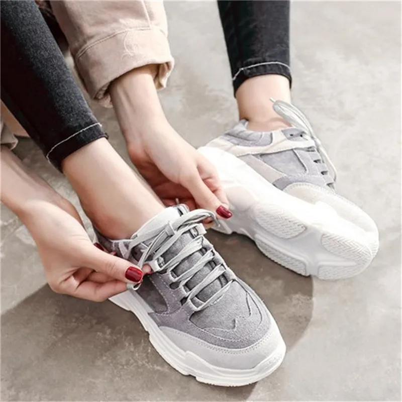 Кроссовки женские на платформе удобная спортивная обувь школьные туфли плоской