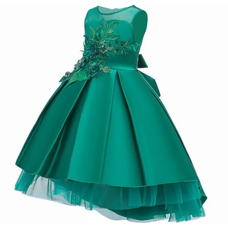 

2019 Christmas Girls Dresses Sleeveless Bud Silk Bowknot Clothes Wedding Party Dress for Girl Children's Princess Dresses