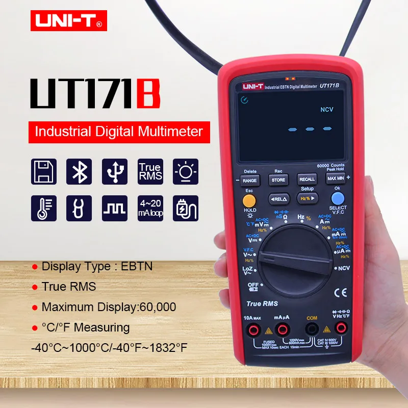 UNI T UT171B Цифровой мультиметр True RMS Вольтметр постоянного и переменного тока