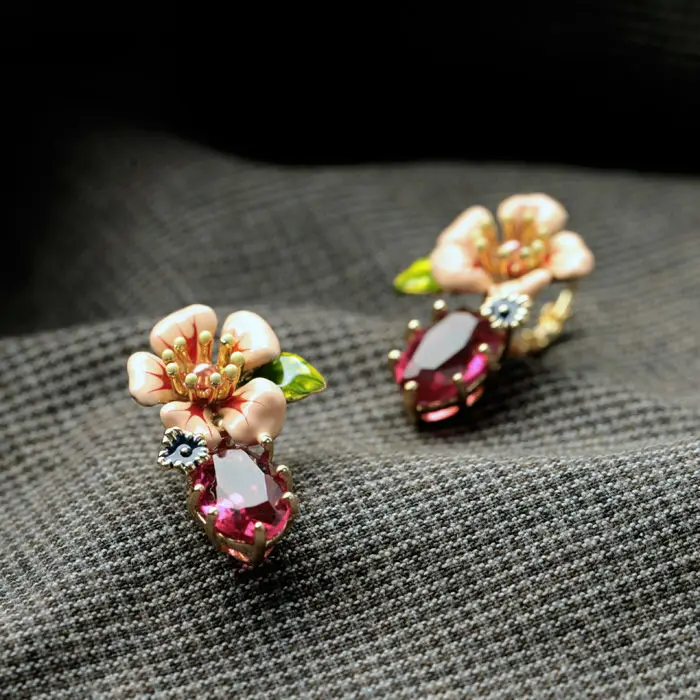 Новые Брендовые женские элегантные серьги из смолы с эмалью и цветком цветные