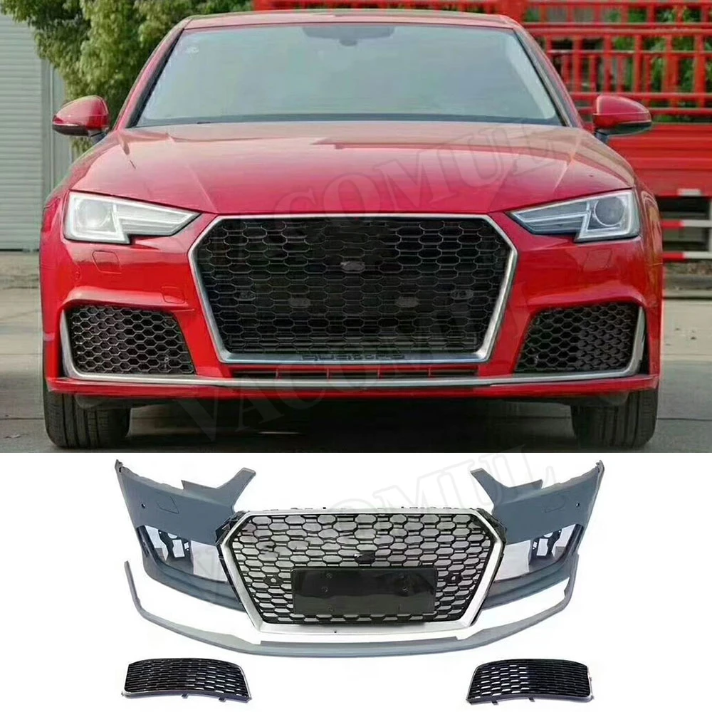 

Car PP body kit car auto front bumper Rear diffuser exhaust pipes racing grills for Audi A4 RS4 2016 2017 2018