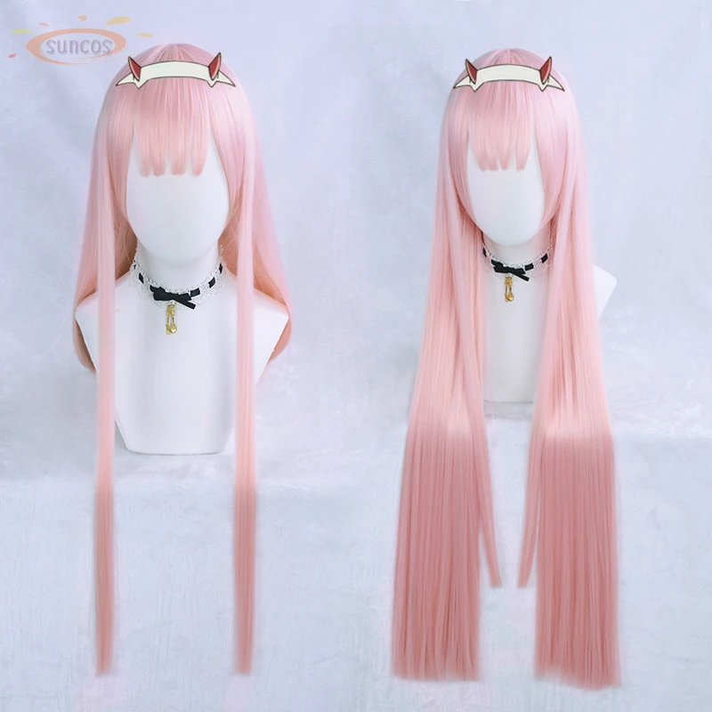 DARLING in the FRANXX Code 02 парик для косплея ноль два 85 см длинные прямые розовые