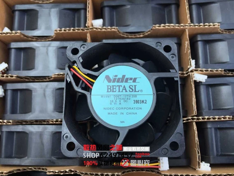 Nidec D06T 12TH DC 12 5 V 0.11A 60x60x25 мм 3 Провода Сервер вентилятор охлаждения|Кулеры и системы