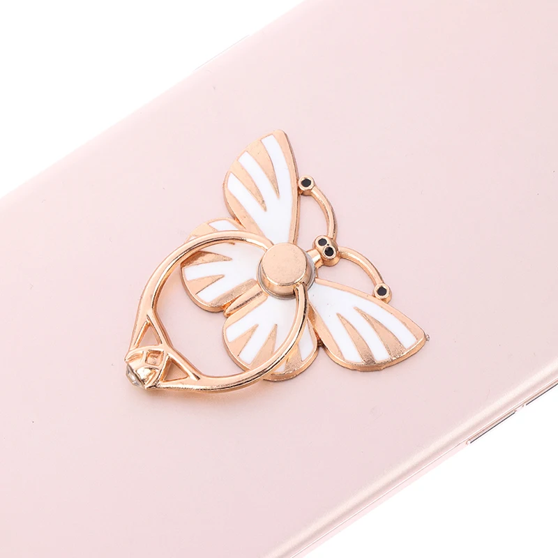 Универсальный 360 милый мультфильм бабочка горный хрусталь палец кольцо стент