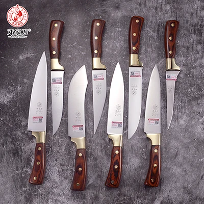 HZ-8 SET DENG нож из нержавеющей стали ручной работы острый и Прочный Многофункциональный кухонный нож для мяса турецкий Кливер обвалочный нож - Цвет: HZ-8 SET