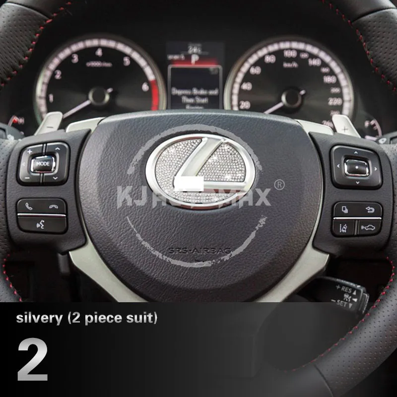 2.Silver KJAUTOMAX Кристальное украшение для LEXUS GS300 200T300H 450H кнопка запуска двигателя логотип инструмент Outle наклейка кольцо-часы - Название цвета: 2.Silver