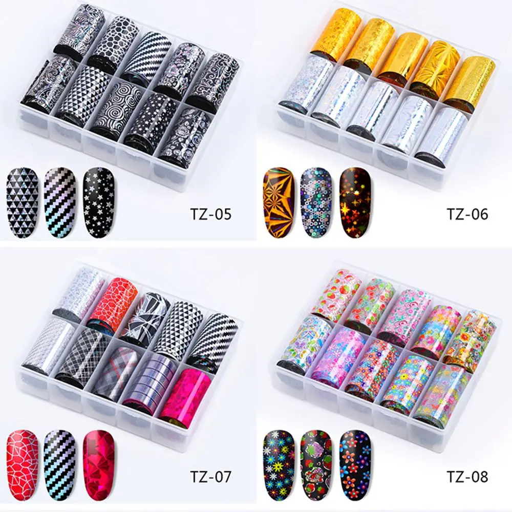 Горячая Распродажа Nail Art Star разбитая стеклянная Фольга для переноса ногтей