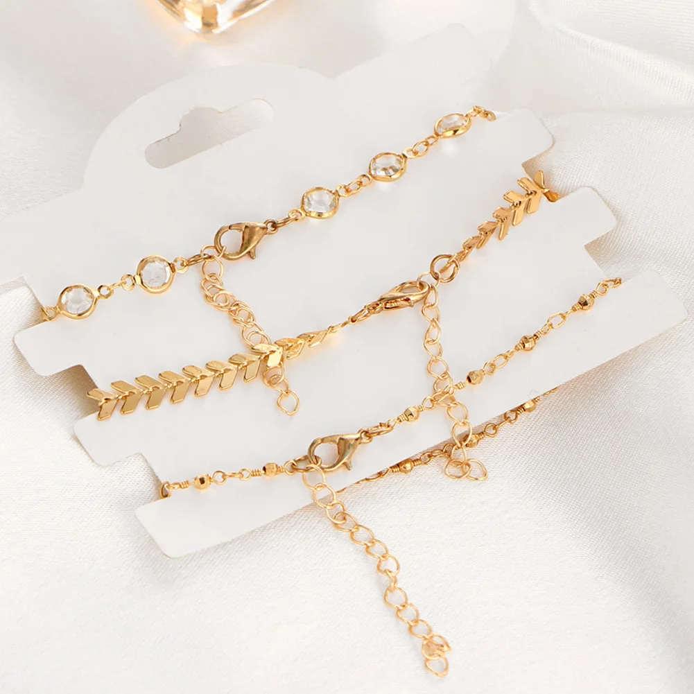 Новый Кристалл рыбья кость пайетки браслет набор для Для женщин Пляж ног