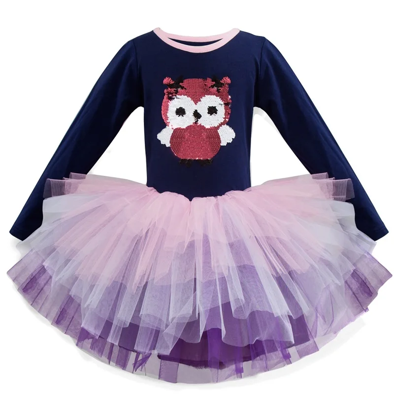 Autumn Winter Girls Tutu Dress Casual Long Sleeves Outfits Kids Dresses For Girl Clothing Princess Unicorn Party Costume | Детская