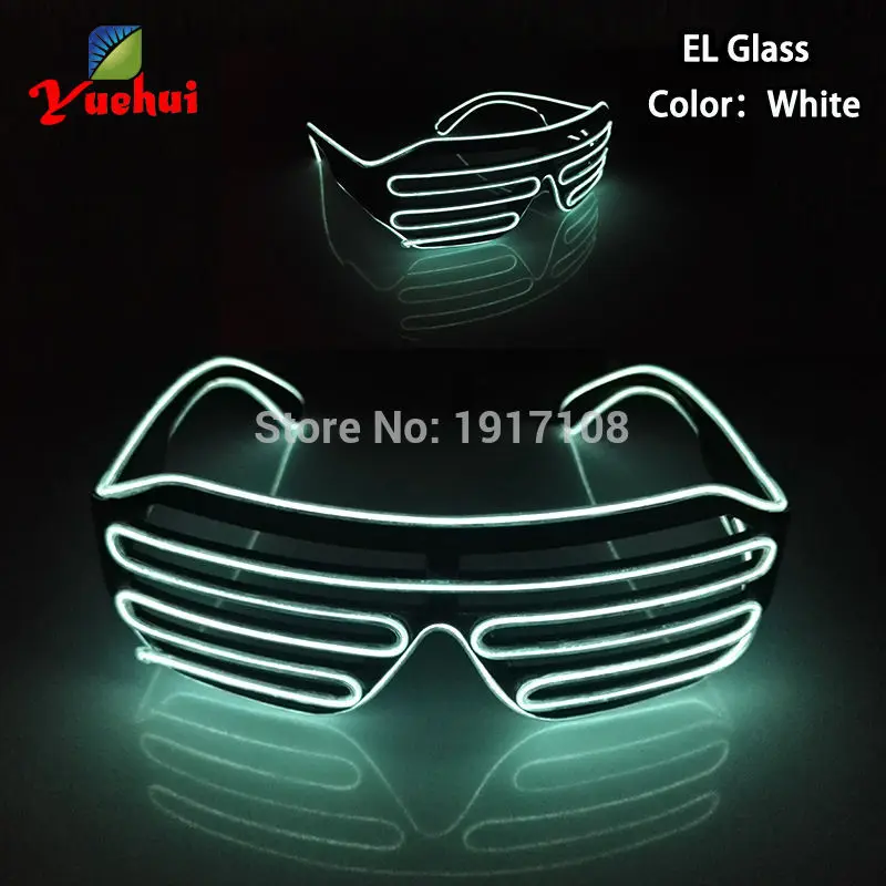 Дешево! 10 цветов сверкающие свадебные декорации LED затвор очки звук активный EL