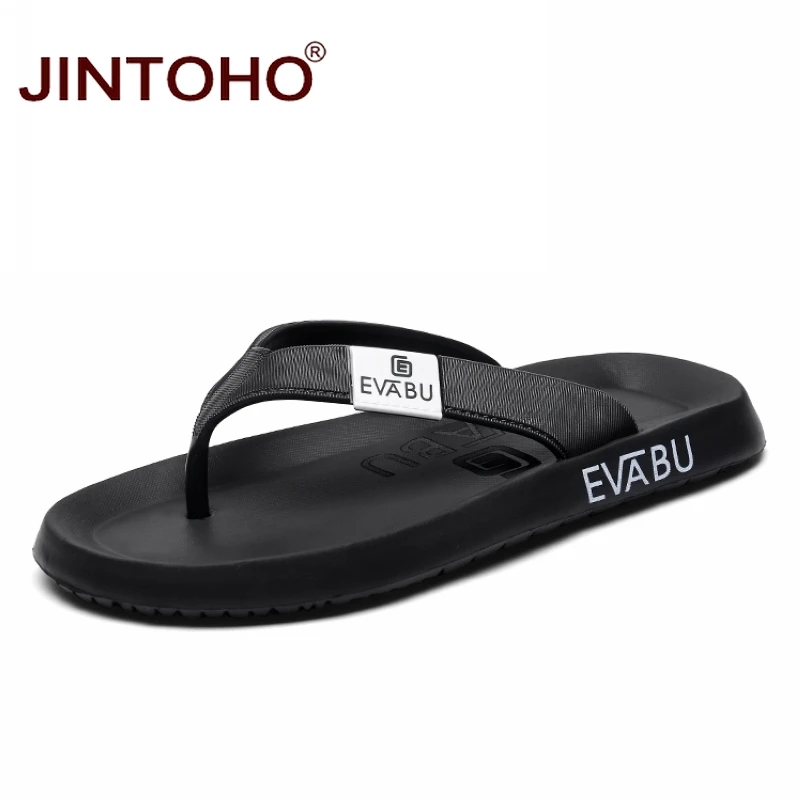 Jintoho/летние пляжные шлепанцы Вьетнамки мужские модные повседневные