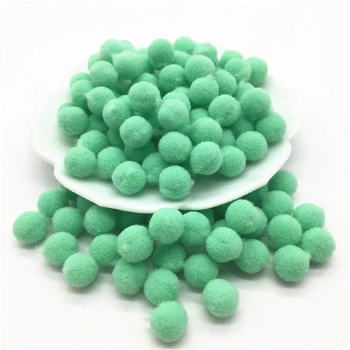 09 Light green 10 мм многоцветный помпон, мягкие круглые пушистые Помпоны, плюшевые помпоны для рукоделия, мячи, пушистые Помпоны, домашние украшения для детских игрушек, самодельные принадлежности, 100 шт - Цвет: 09 Light green