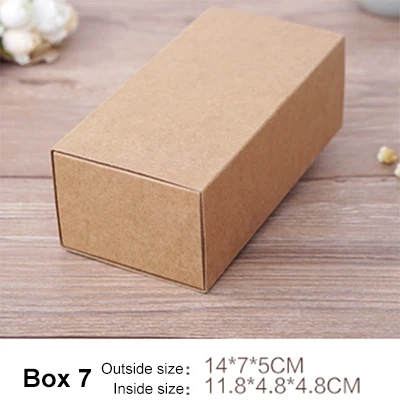 Size 7 Крафт Бумажная Выдвижная коробка подарок для конфет и чая печенье торт-закуска Шоколадное Мыло ручной работы упаковочные коробки 20 шт - Цвет: Size 7
