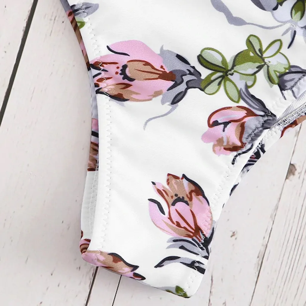 SAGACE двухсекционный костюм принт купальник с перекрестными лямками топ-труба для