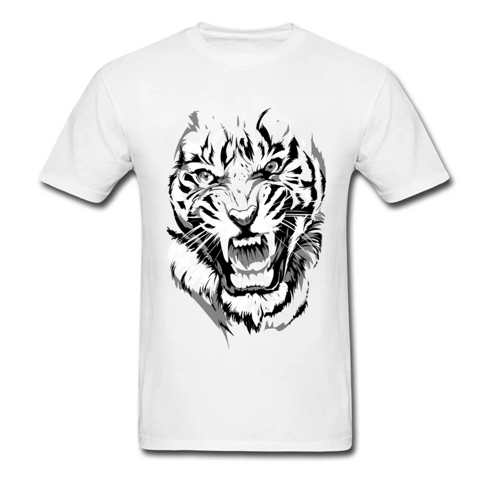 Мужская футболка с животным принтом серая черная Crazy roing Tiger Painting мужская летняя