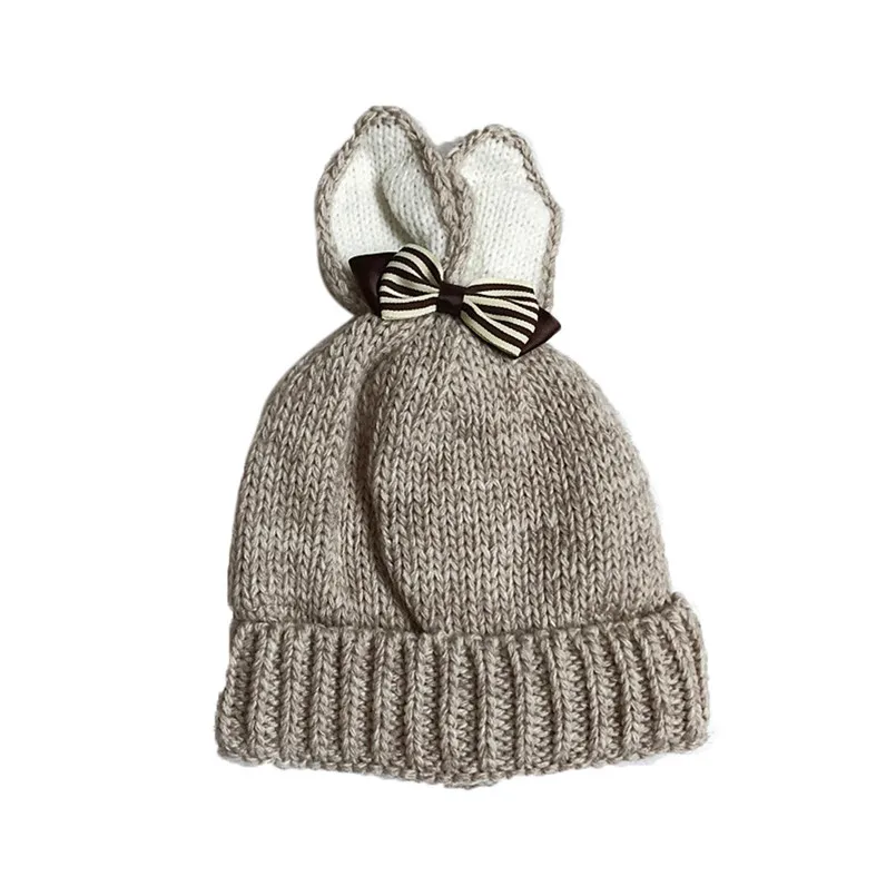 Baby Hats For Girls Boy Knitted Rabbit Ears Newborn Winter Warm Hat Cotton Cap Kids czapki dla dzieci #4S20 | Детская одежда и