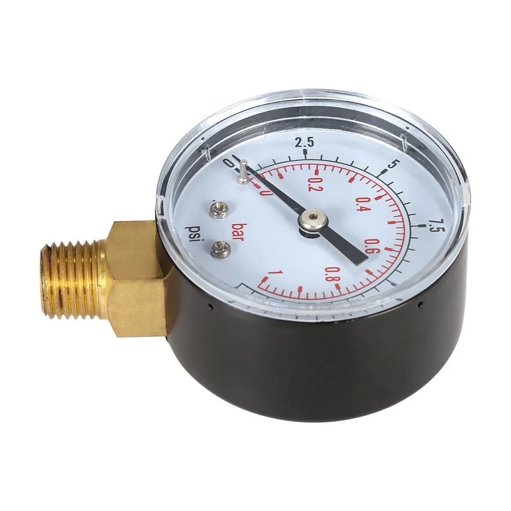 50 мм 0~ 15psi 0~ 1 бар фильтр для бассейна давление воды циферблат гидравлический манометр метр Манометр 1/" резьба NPT