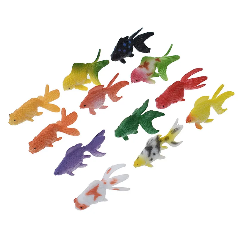 12 шт красочные рыбы микро игрушка модель мини пруд Кукольный дом миниатюрная