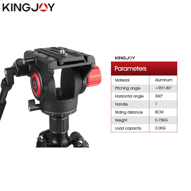 KINGJOY официальная VT-3520 головка штатива гидравлическая панорамная видеокамера для