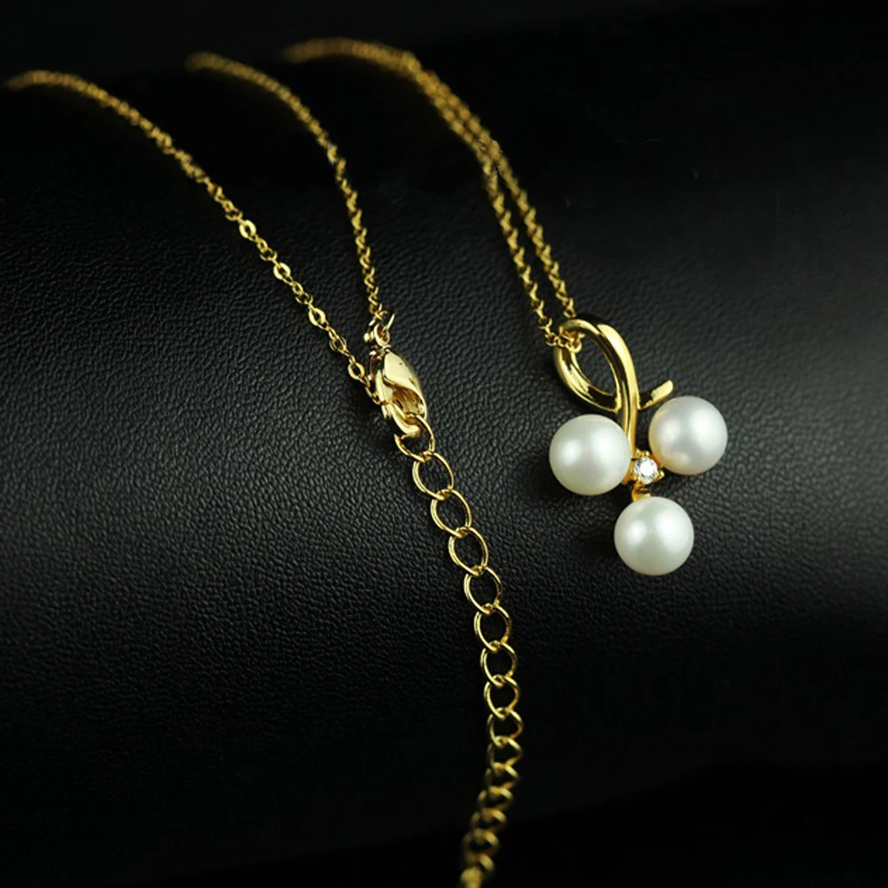 Женская цепочка из серебра 2018 пробы с жемчугом|fine jewelry|christmas necklacechristmas pendant necklace |