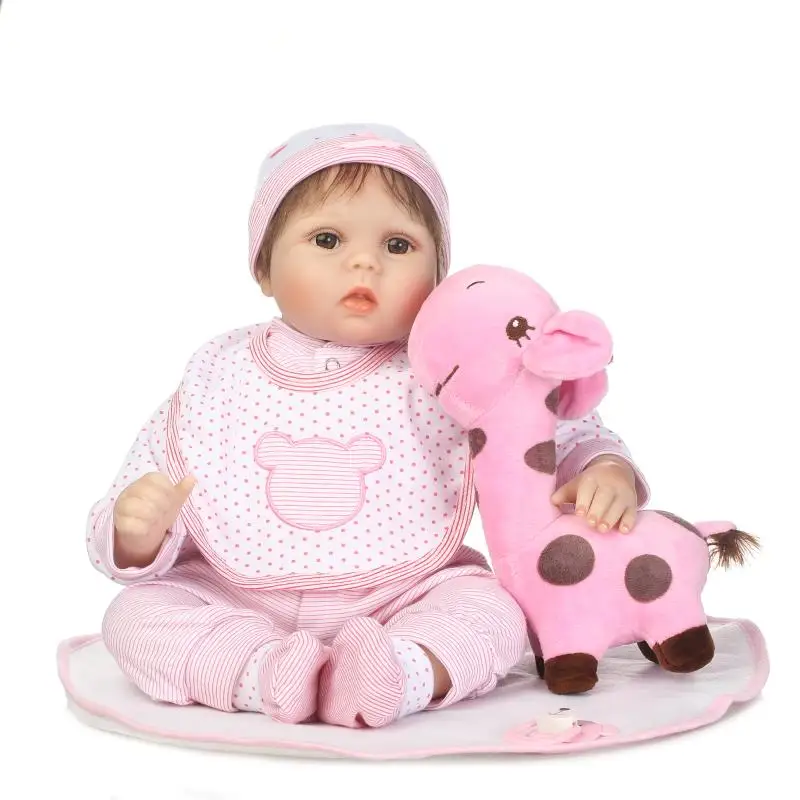 

22 Inch 55cm Soft Silicone Handmade Reborn Baby Girl Dolls Realistic Looking Newborn Baby Doll Toddler Cute Birthday Gift