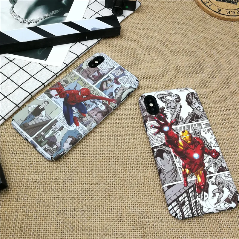 Светящийся чехол Marvel с человеком-пауком для iPhone 11 PRO X XS MAX XR 8 7 6 6s plus, жесткий пластиковый чехол для телефона с изображением Железного человека