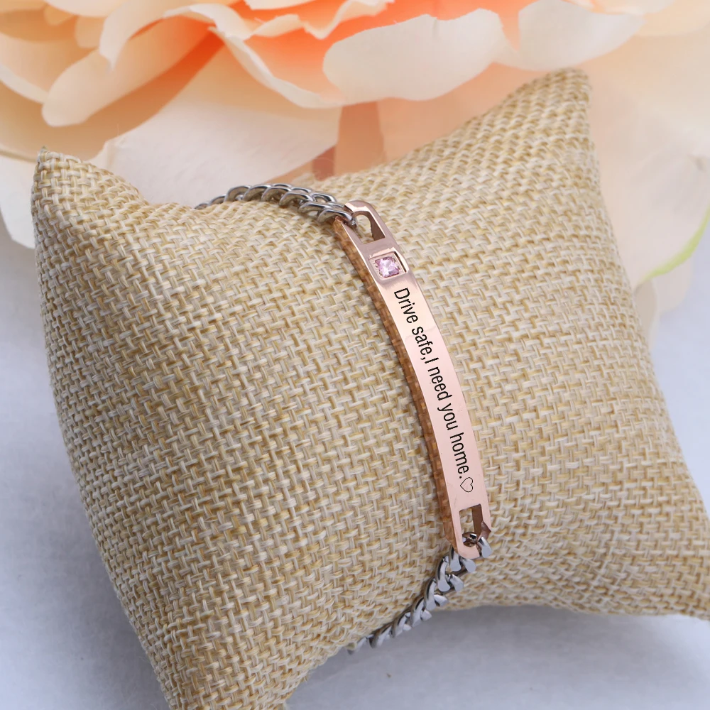 Красивый новый дизайн браслет с надписью гравированный Сейф для вождения мне