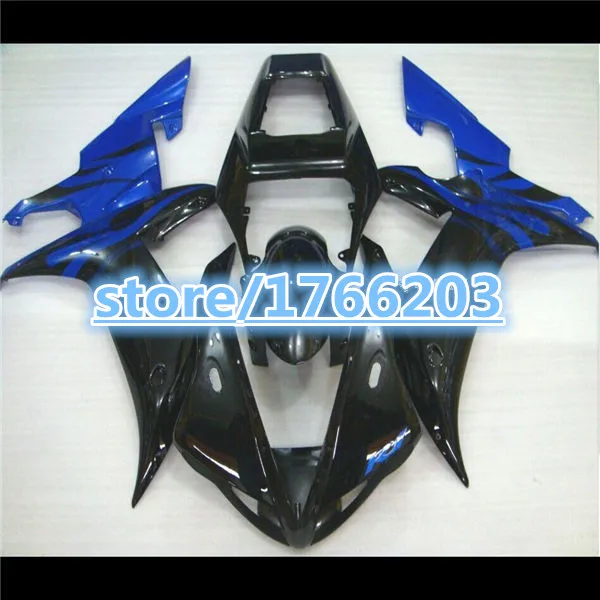 

100%NEW Fit fairings for 02 YZF-R1 02-03 YZF R1 2002 2003 Blue flame Black YZF1000 R1 02 03 fairing kits Ning