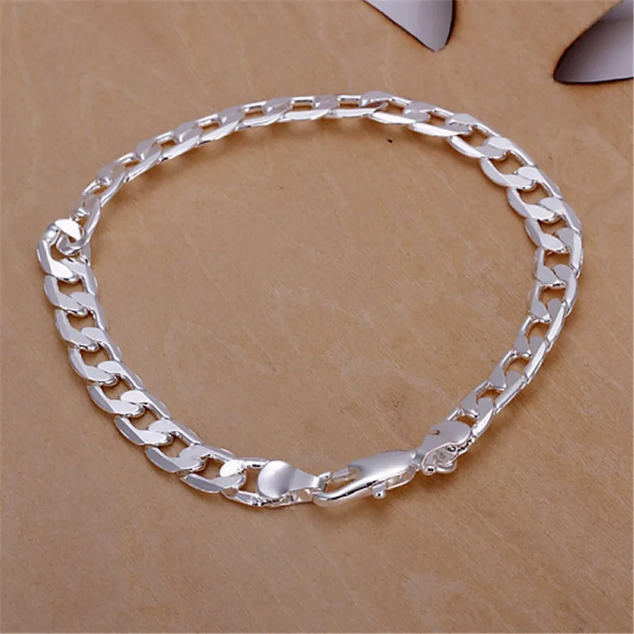 H245 6MM Серебряная цепочка, изысканный витой браслет, модная цепочка с подвесками для женщин и мужчин, одноцветная, для свадьбы, Милые простые модели ювелирных изделий, H207 - Окраска металла: H245 6MM